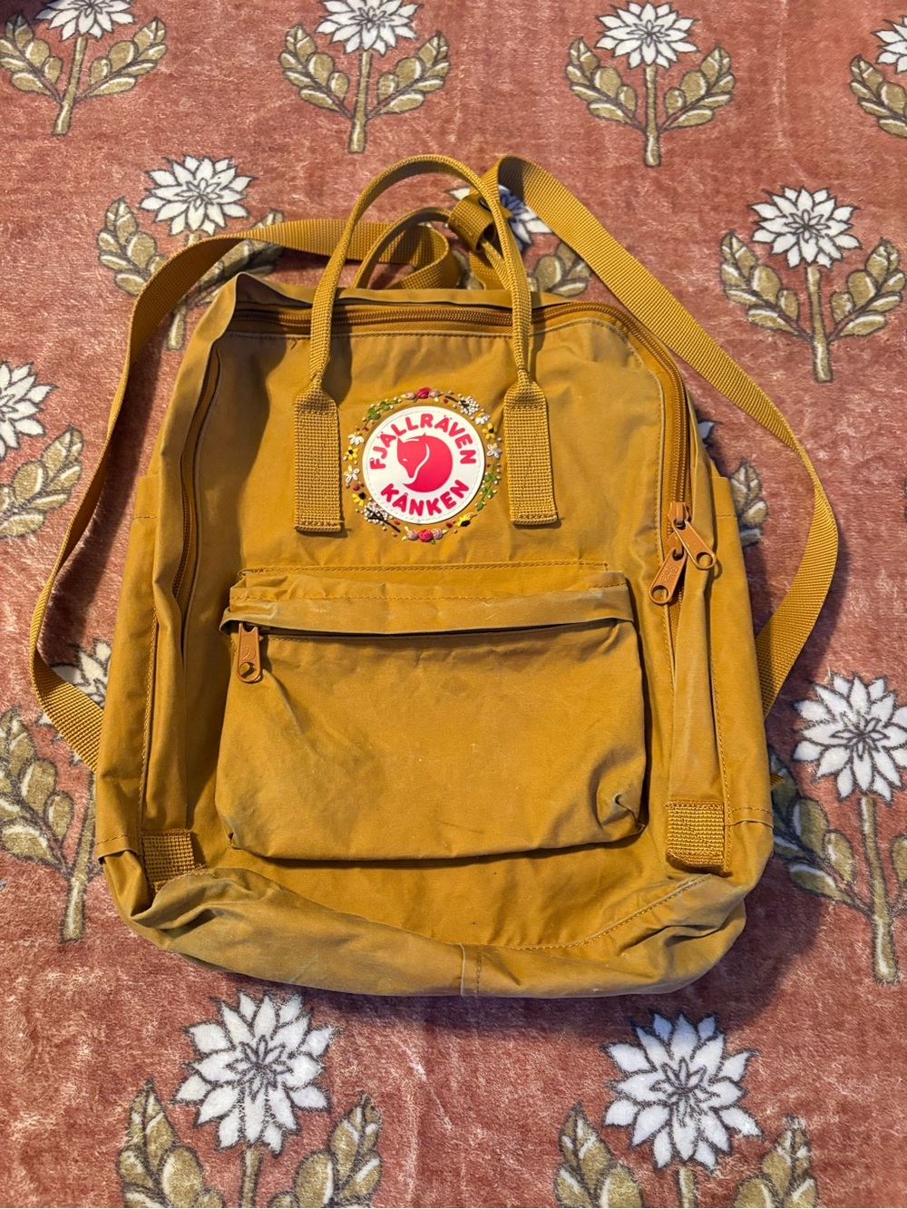 Embroidered Fjällräven Kånken Backpack in Acorn